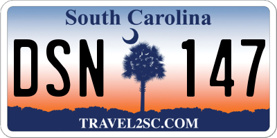 SC license plate DSN147