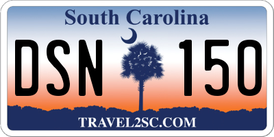 SC license plate DSN150
