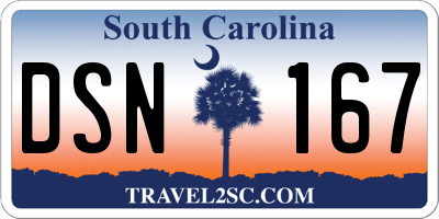 SC license plate DSN167