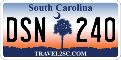 SC license plate DSN240
