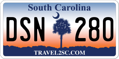SC license plate DSN280