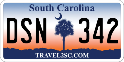 SC license plate DSN342