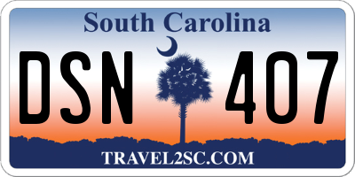 SC license plate DSN407