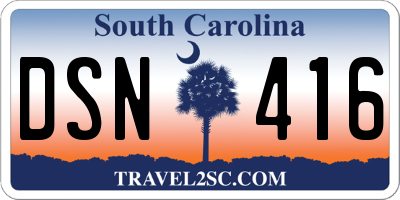 SC license plate DSN416