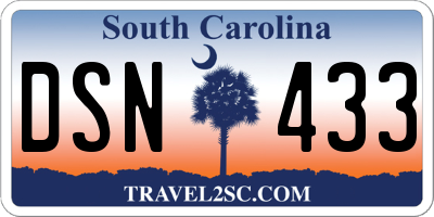 SC license plate DSN433