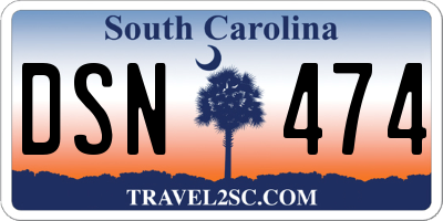 SC license plate DSN474