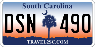 SC license plate DSN490