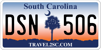 SC license plate DSN506