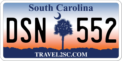 SC license plate DSN552