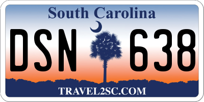 SC license plate DSN638