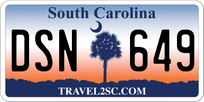 SC license plate DSN649