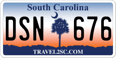 SC license plate DSN676