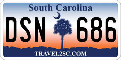 SC license plate DSN686