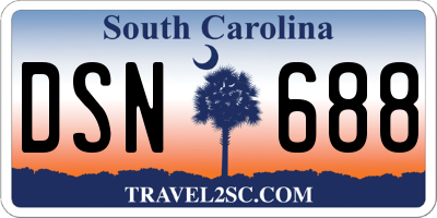 SC license plate DSN688