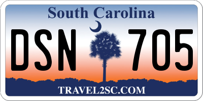 SC license plate DSN705