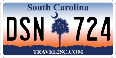 SC license plate DSN724