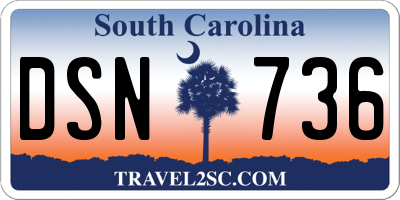 SC license plate DSN736