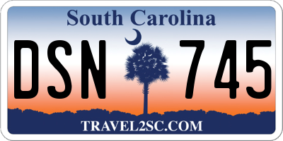SC license plate DSN745