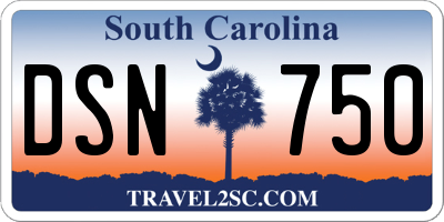 SC license plate DSN750