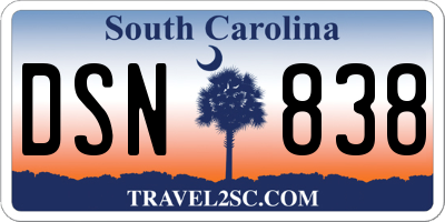 SC license plate DSN838