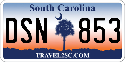 SC license plate DSN853