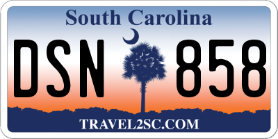 SC license plate DSN858