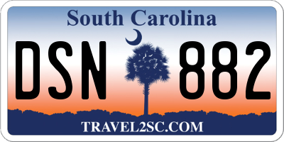 SC license plate DSN882