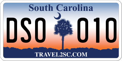 SC license plate DSO010