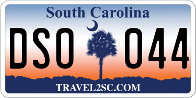 SC license plate DSO044