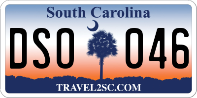 SC license plate DSO046