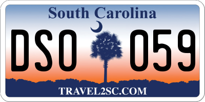 SC license plate DSO059