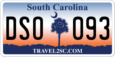 SC license plate DSO093