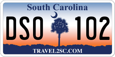 SC license plate DSO102