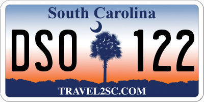 SC license plate DSO122