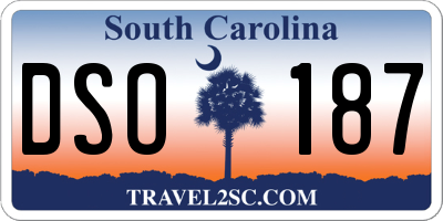 SC license plate DSO187