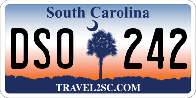 SC license plate DSO242