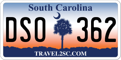 SC license plate DSO362