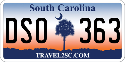 SC license plate DSO363