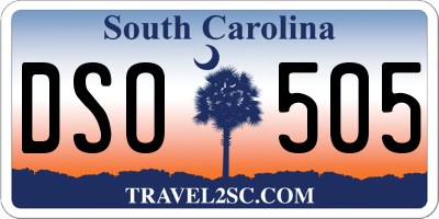 SC license plate DSO505