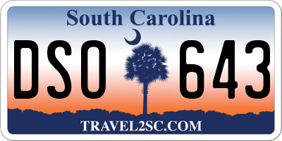 SC license plate DSO643