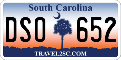 SC license plate DSO652