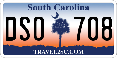 SC license plate DSO708