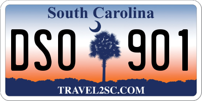 SC license plate DSO901