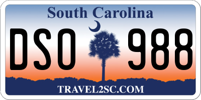 SC license plate DSO988