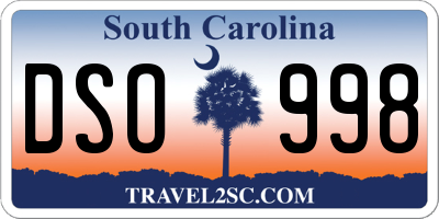 SC license plate DSO998