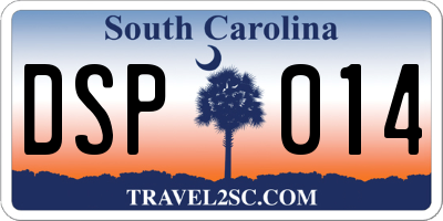 SC license plate DSP014