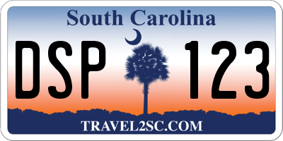 SC license plate DSP123