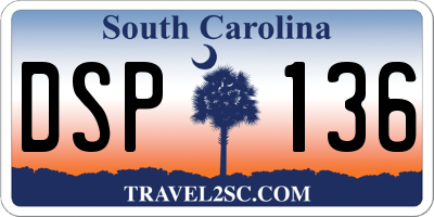SC license plate DSP136
