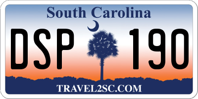 SC license plate DSP190