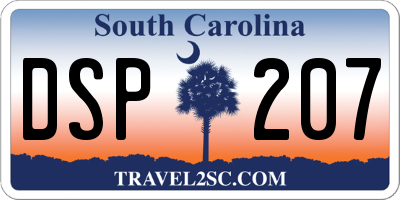 SC license plate DSP207